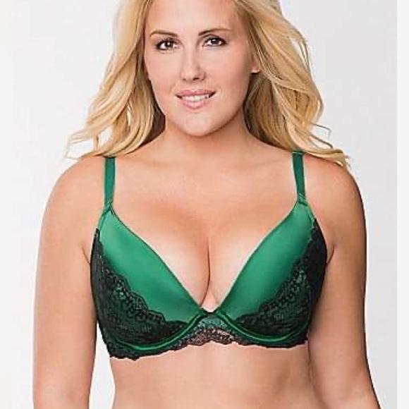 Cacique Intimates & Sleepwear Cacique Emerald Green Black Lace